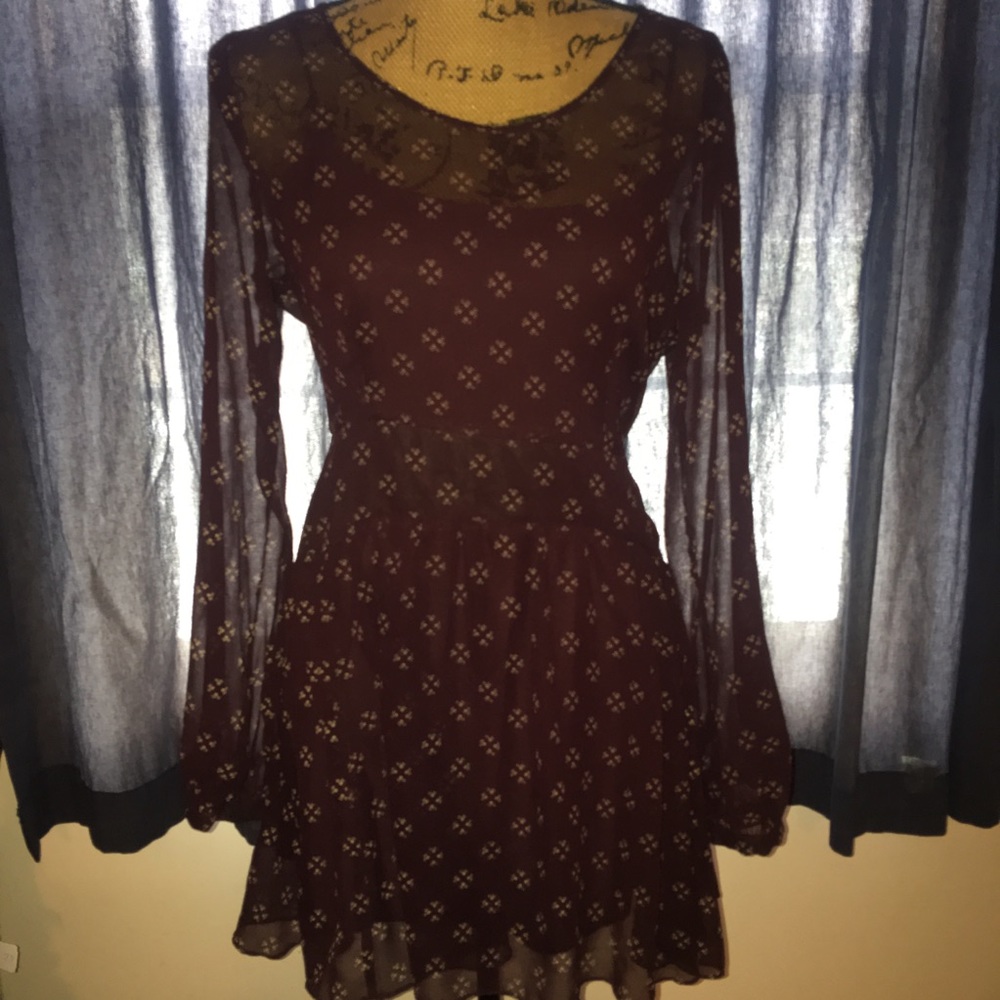 Free People Women’s Medium Burgundy Mini Dress